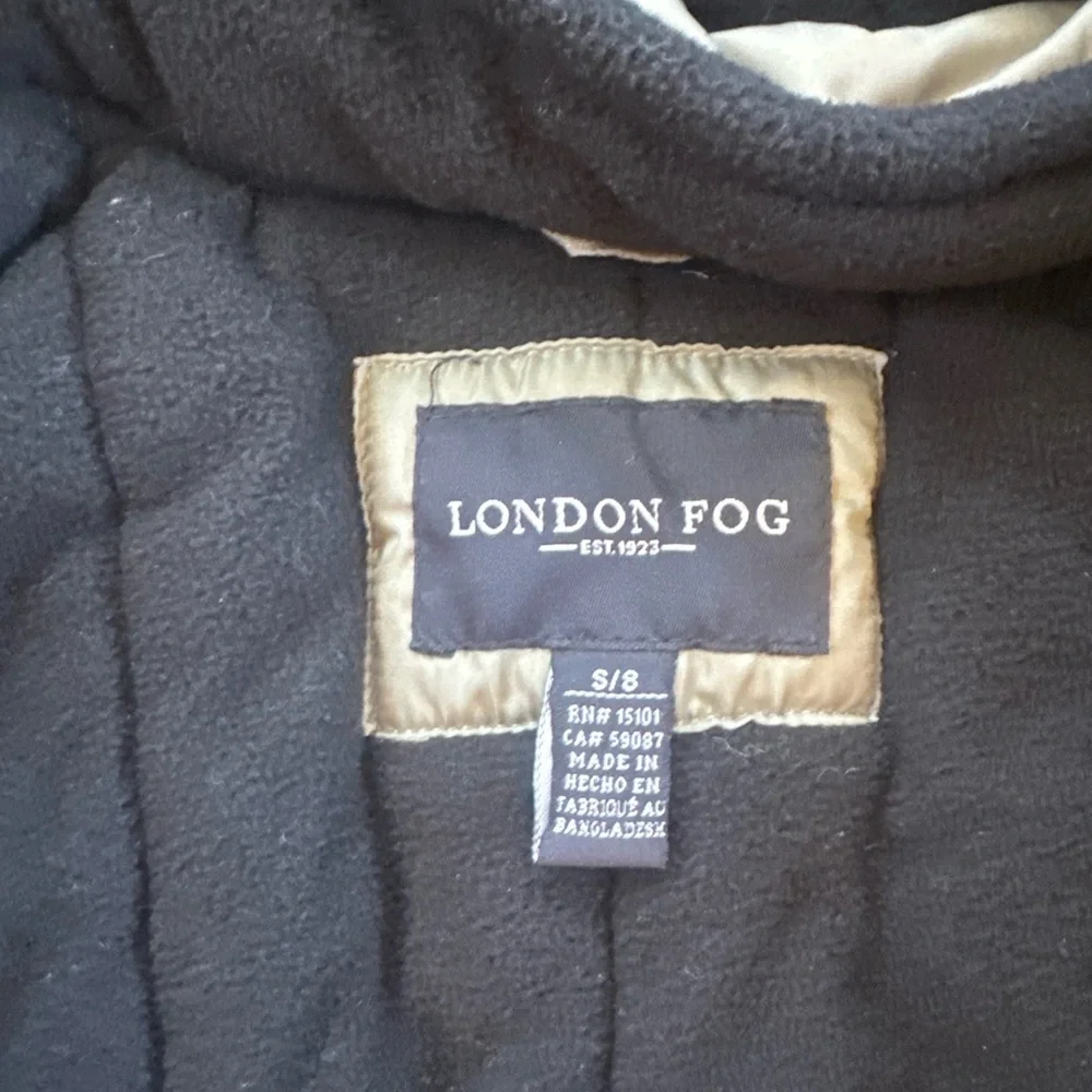 London Fog Boys Winter Coat Size 8 Gray Black Hooded Puffer Jacket